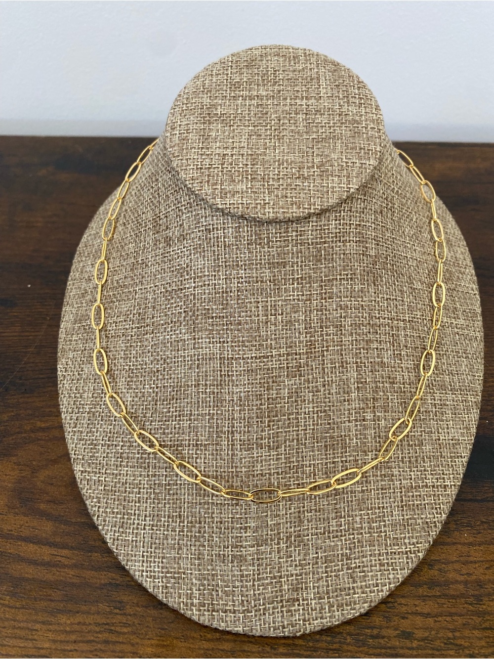 Gold Plated Paperclip Chain Necklace